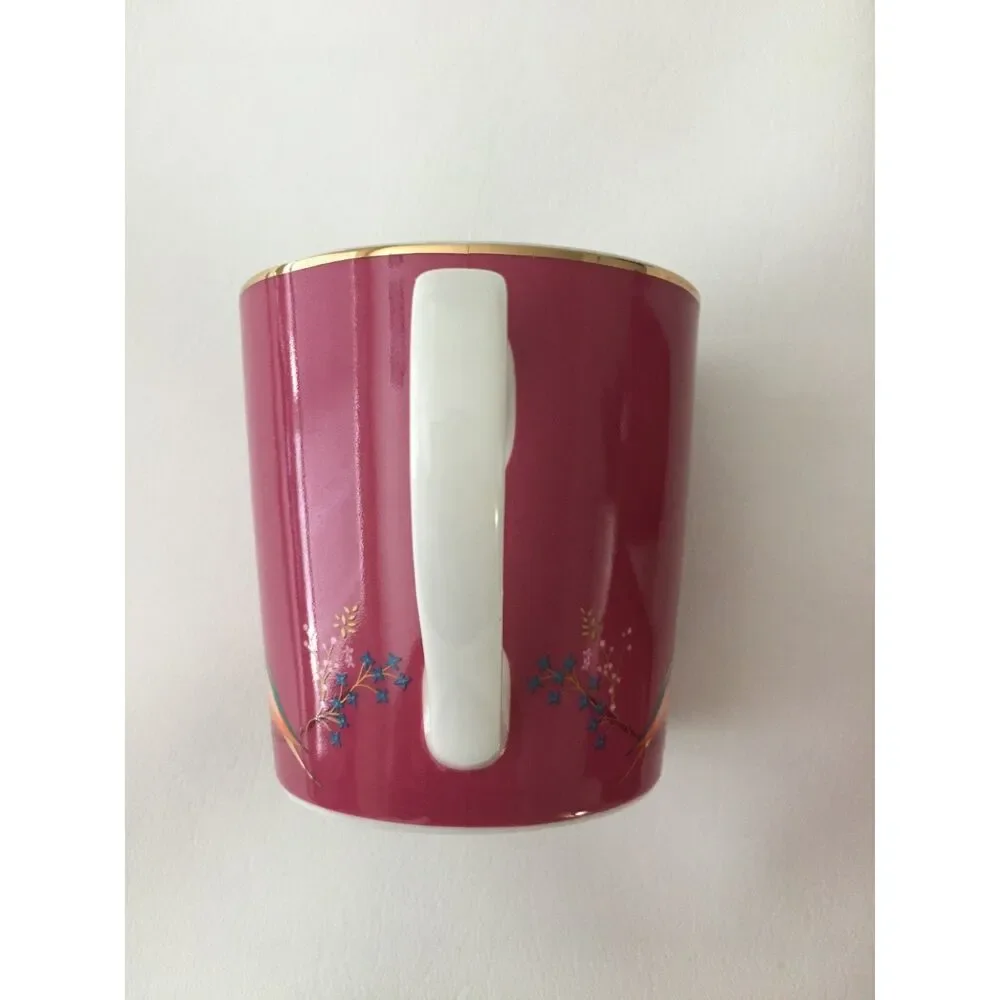Sara Miller London Portmeirion Chelsea Pink Mugs 12 Oz Gold Set of 3 New Box